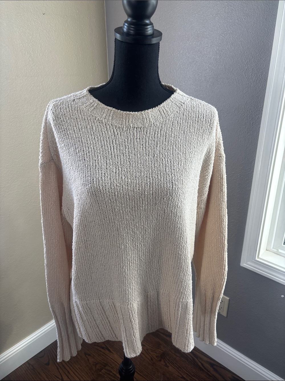 J. Crew Cream Cotton Crewneck Sweater